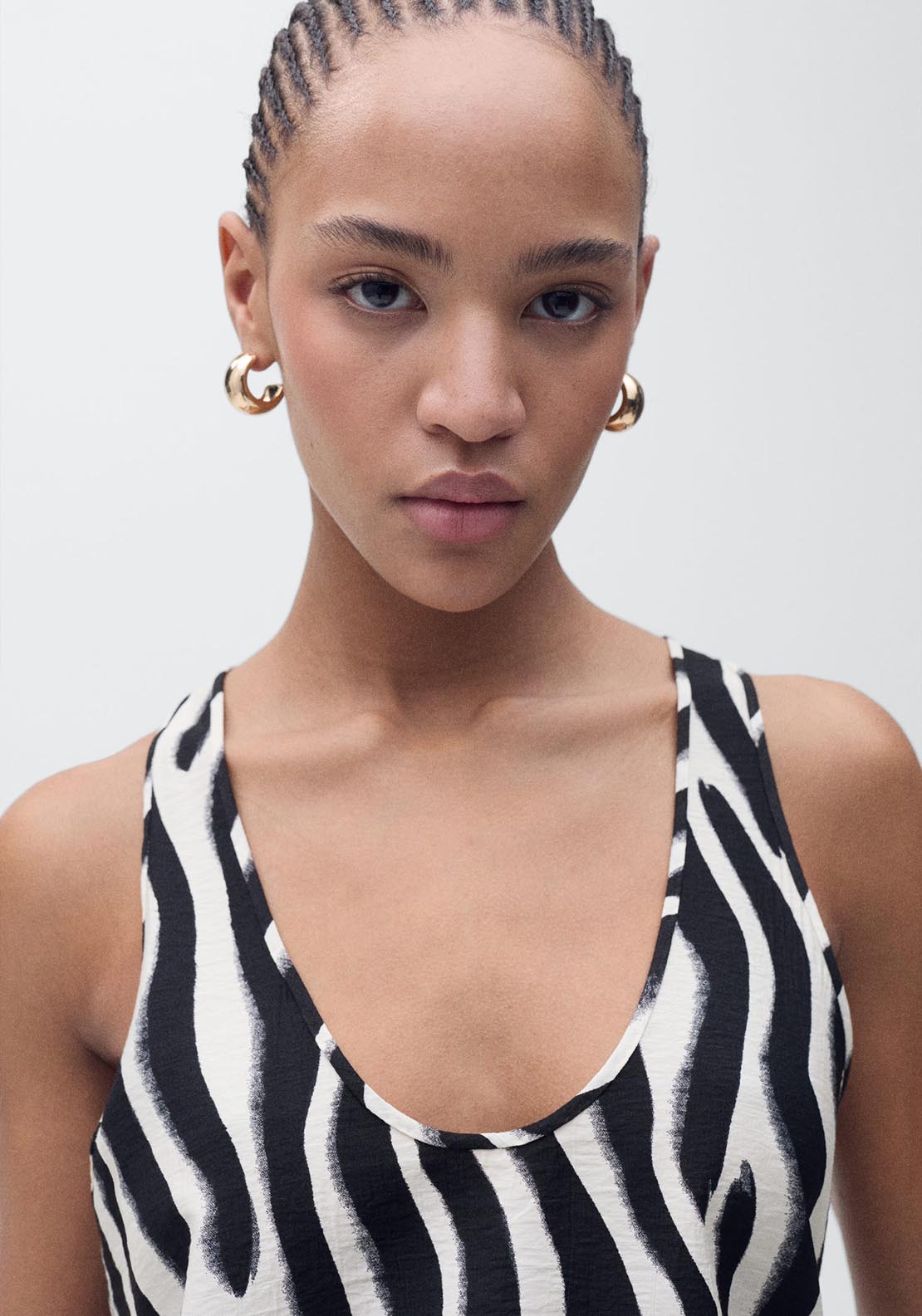 Mango Zebra-print strappy top - Light Beige 4 Shaws Department Stores