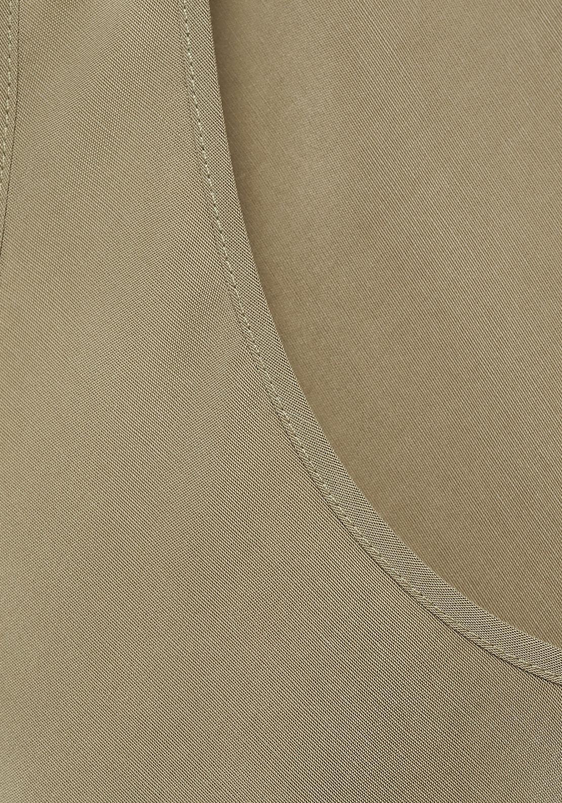Mango Asymmetrical Lyocell Top - Beige/khaki 7 Shaws Department Stores