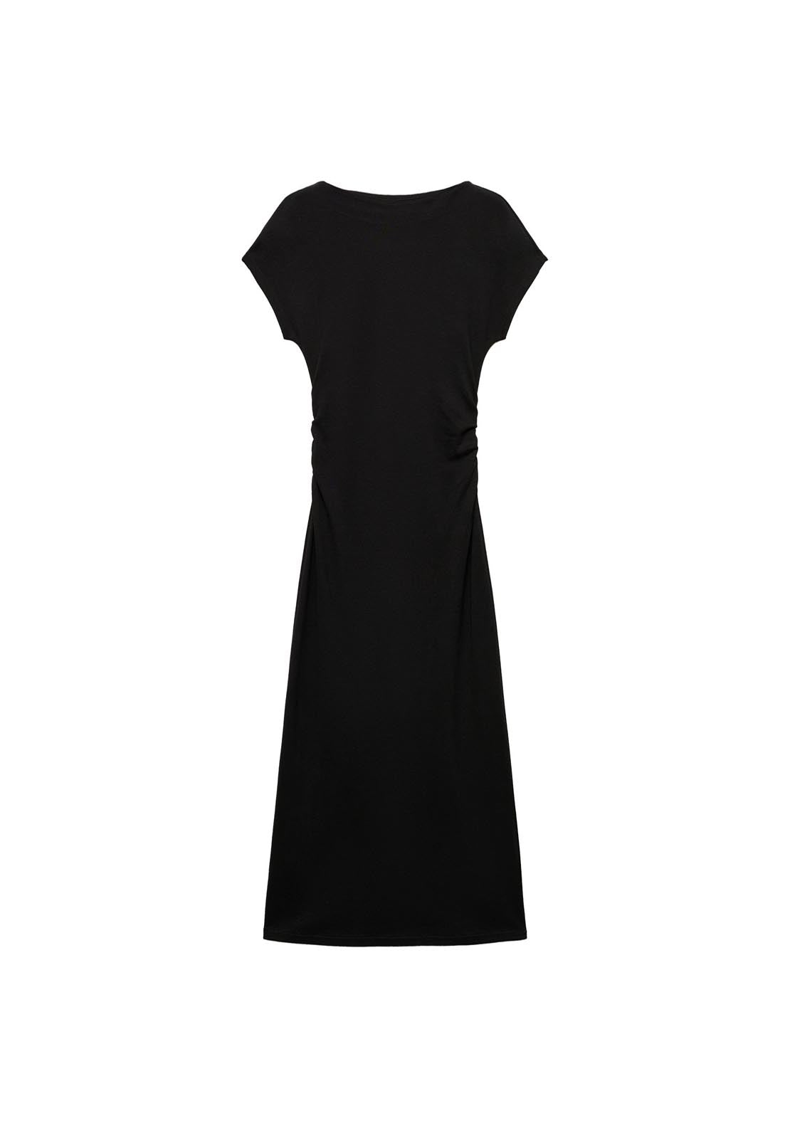 Mango Midi Dress With Draped Detail - Black 8 Shaws Department Stores