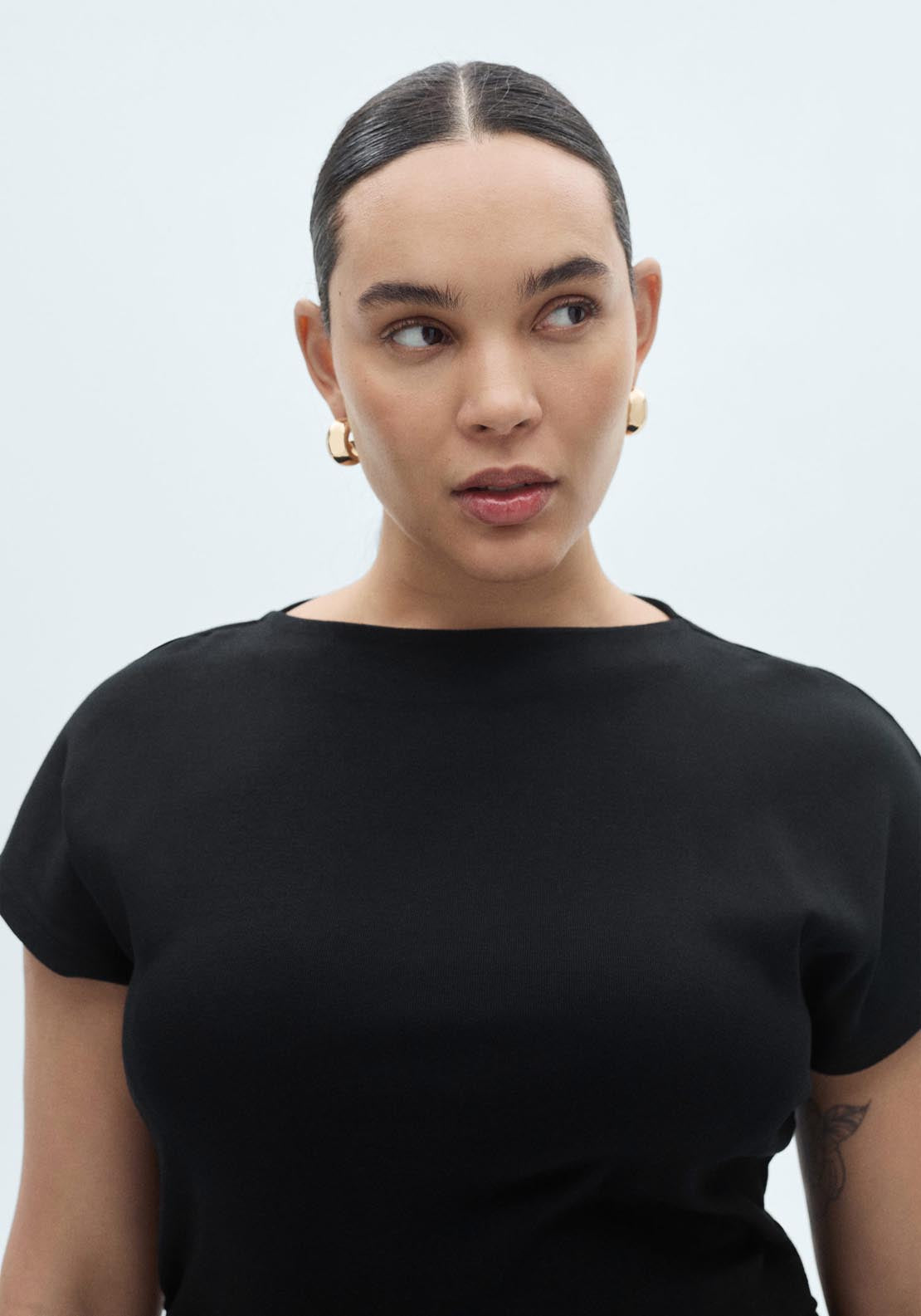 Mango Midi Dress With Draped Detail - Black 5 Shaws Department Stores