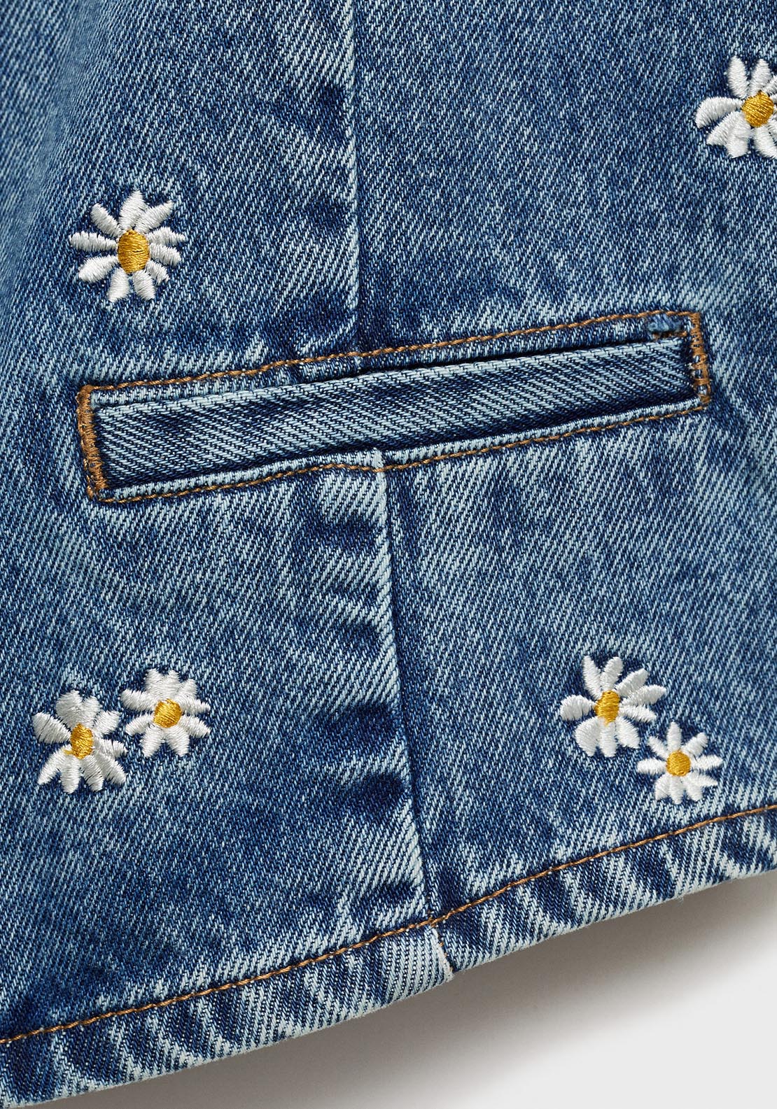 Mango Flower embroidered crop vest - Open Blue 8 Shaws Department Stores