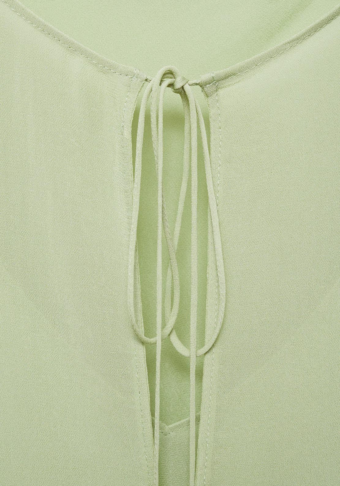 Mango Combined blouse with bow detail - Green 6 Shaws Department Stores