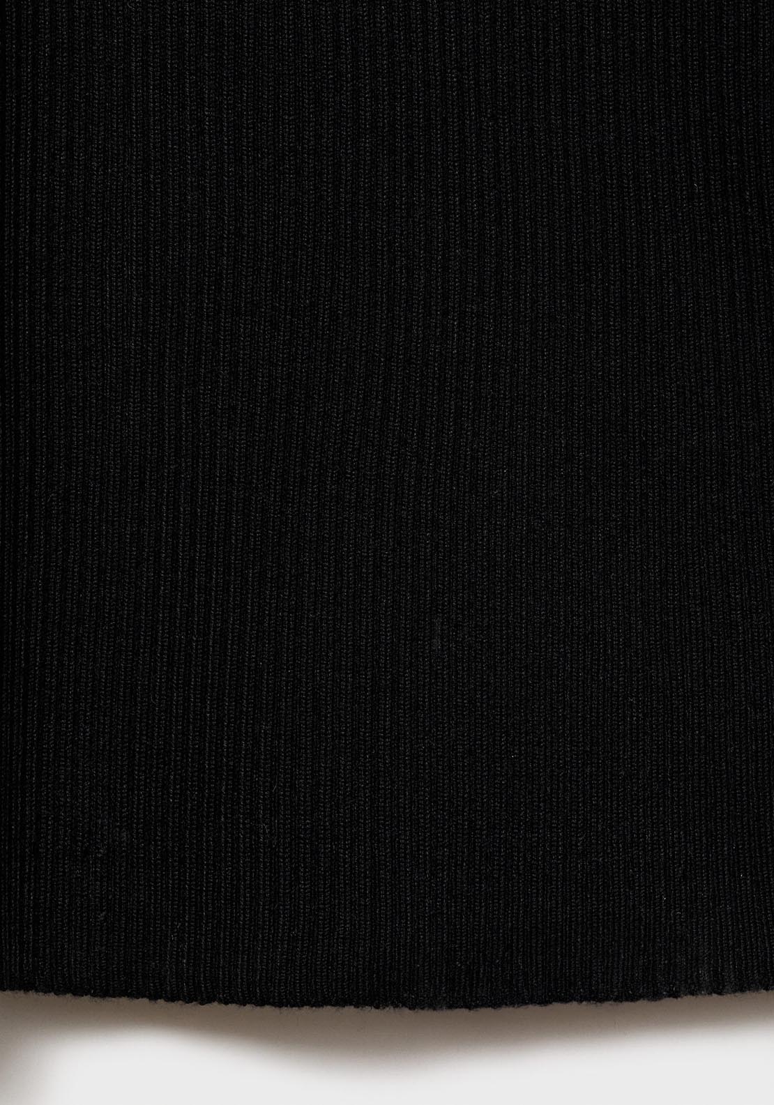 Mango Ribbed Midi Dress With Slit Neckline - Black 9 Shaws Department Stores