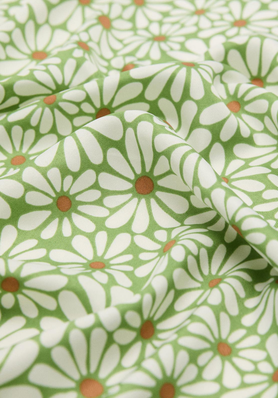 Mango Mini-Flower Satin Scarf - Green 2 Shaws Department Stores