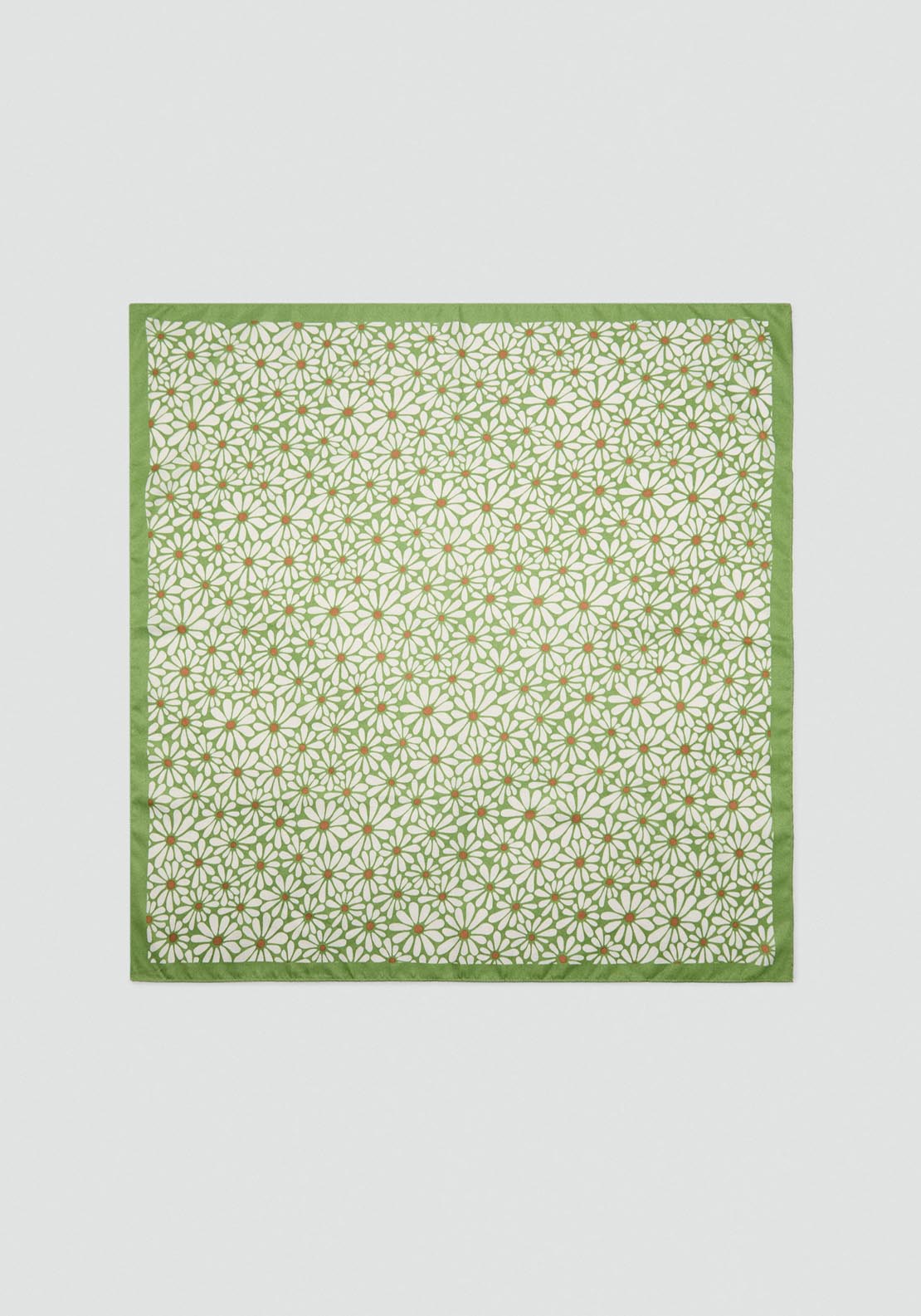 Mango Mini-Flower Satin Scarf - Green 3 Shaws Department Stores
