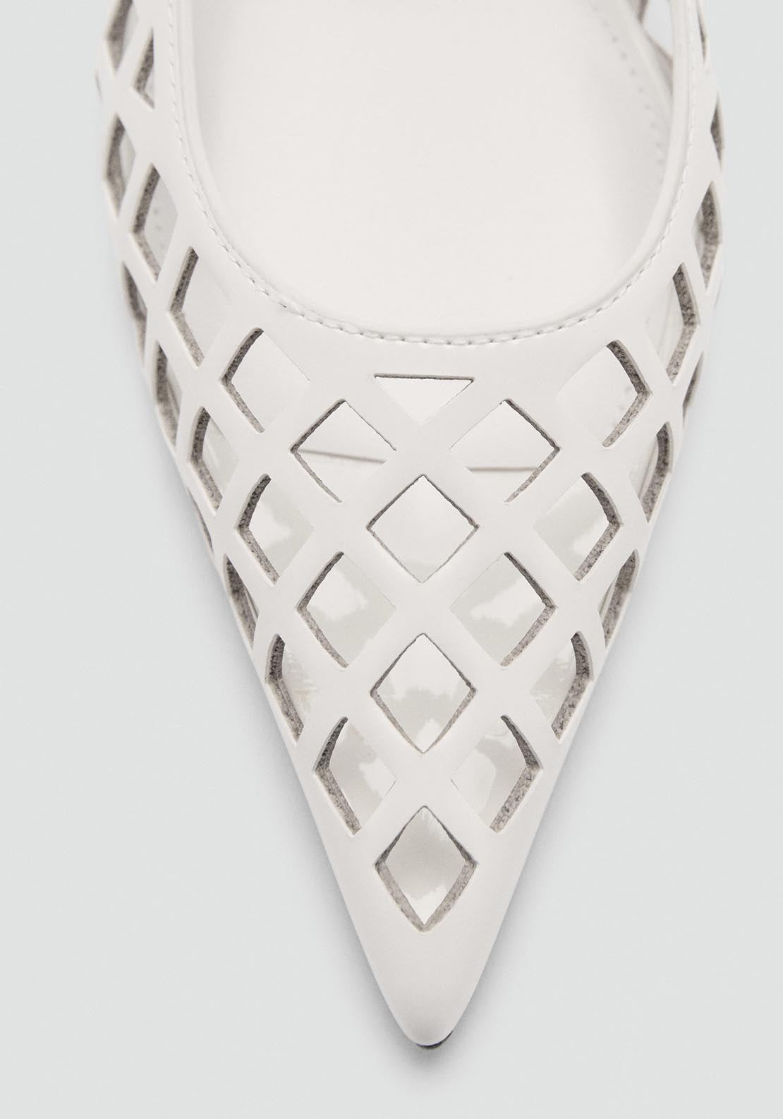 Mango Die-cut kitten shoes - White 3 Shaws Department Stores