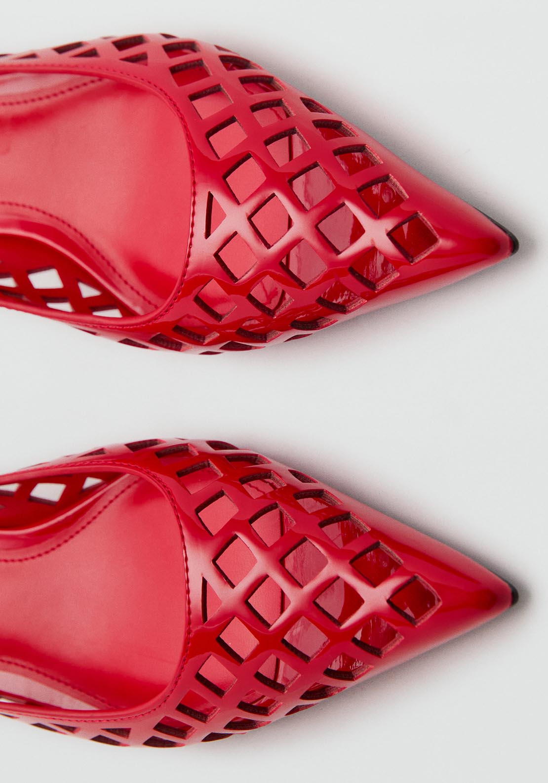 Mango Die-cut kitten shoes - Red 2 Shaws Department Stores