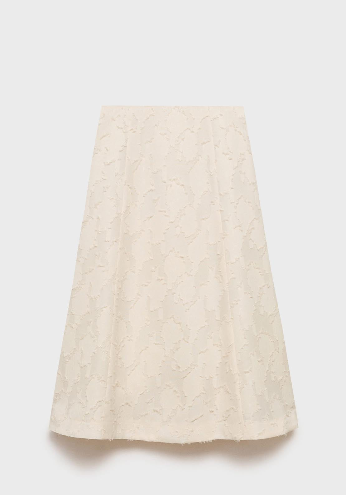Mango Textured Flared Skirt - Beige 7 Shaws Department Stores