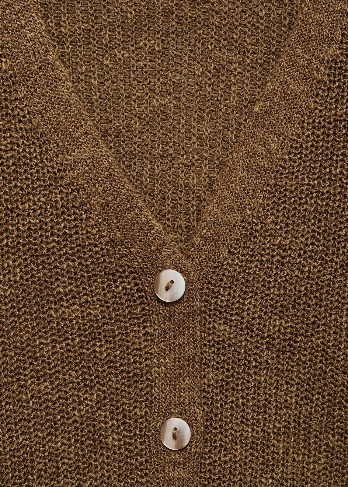 Mango Chunky knit vest with buttons - Medium Brown 8 Shaws Department Stores