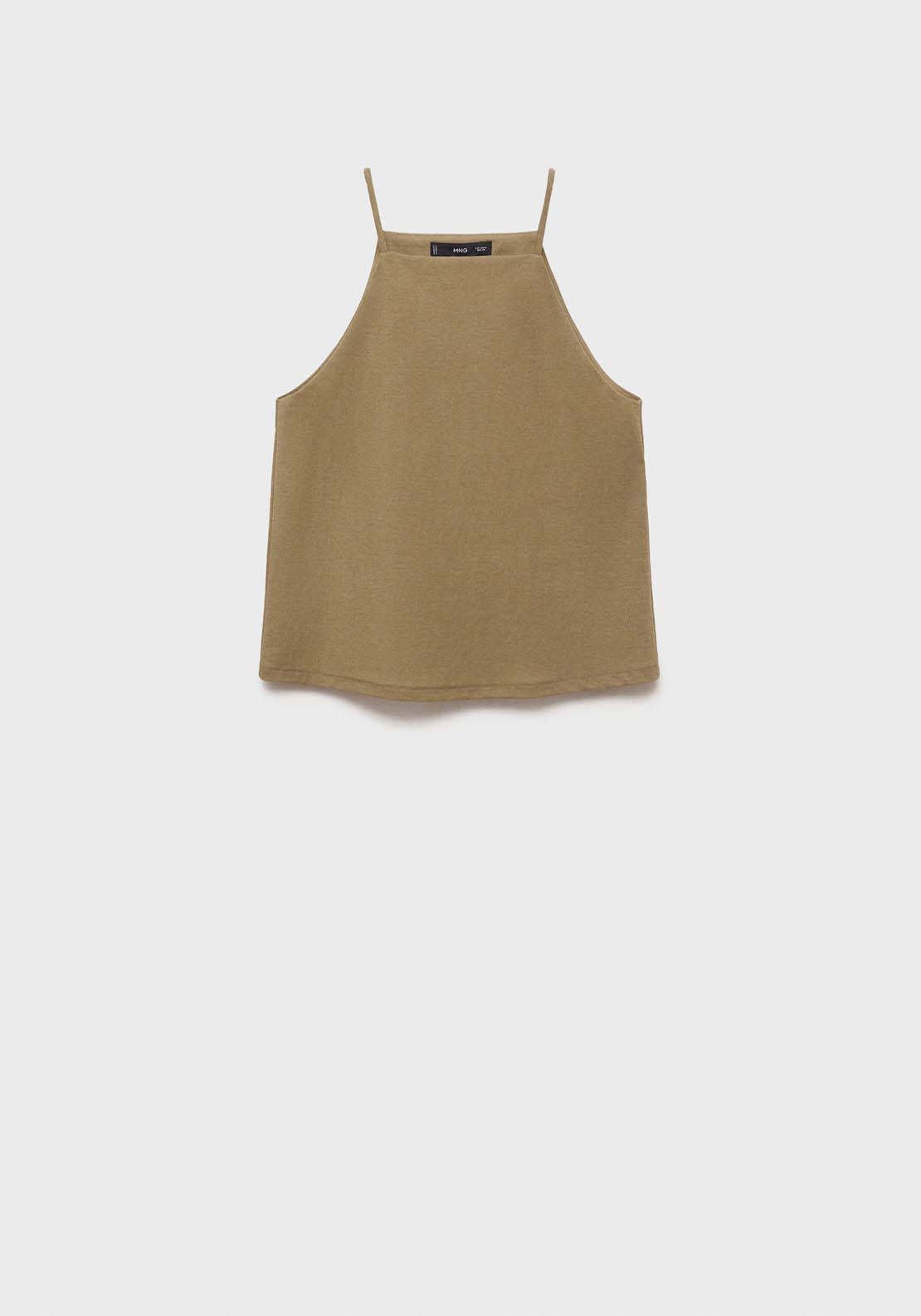 Mango Halter Neck Cotton Top - Beige/khaki 6 Shaws Department Stores