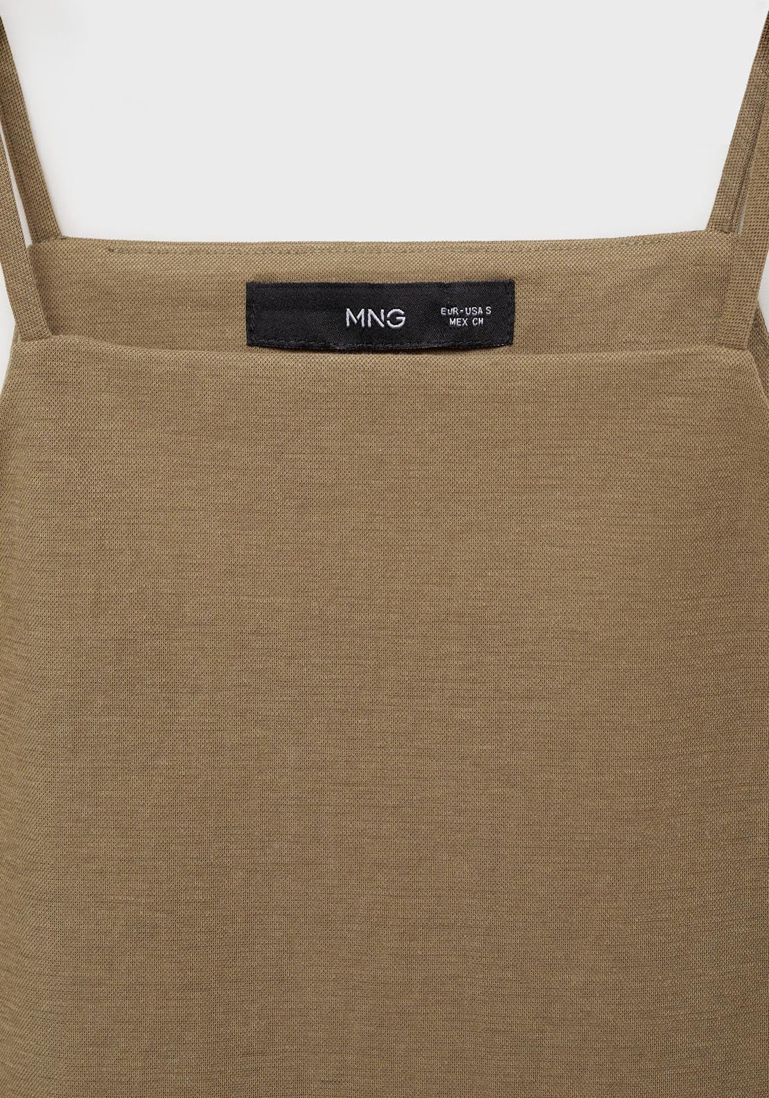 Mango Halter Neck Cotton Top - Beige/khaki 5 Shaws Department Stores