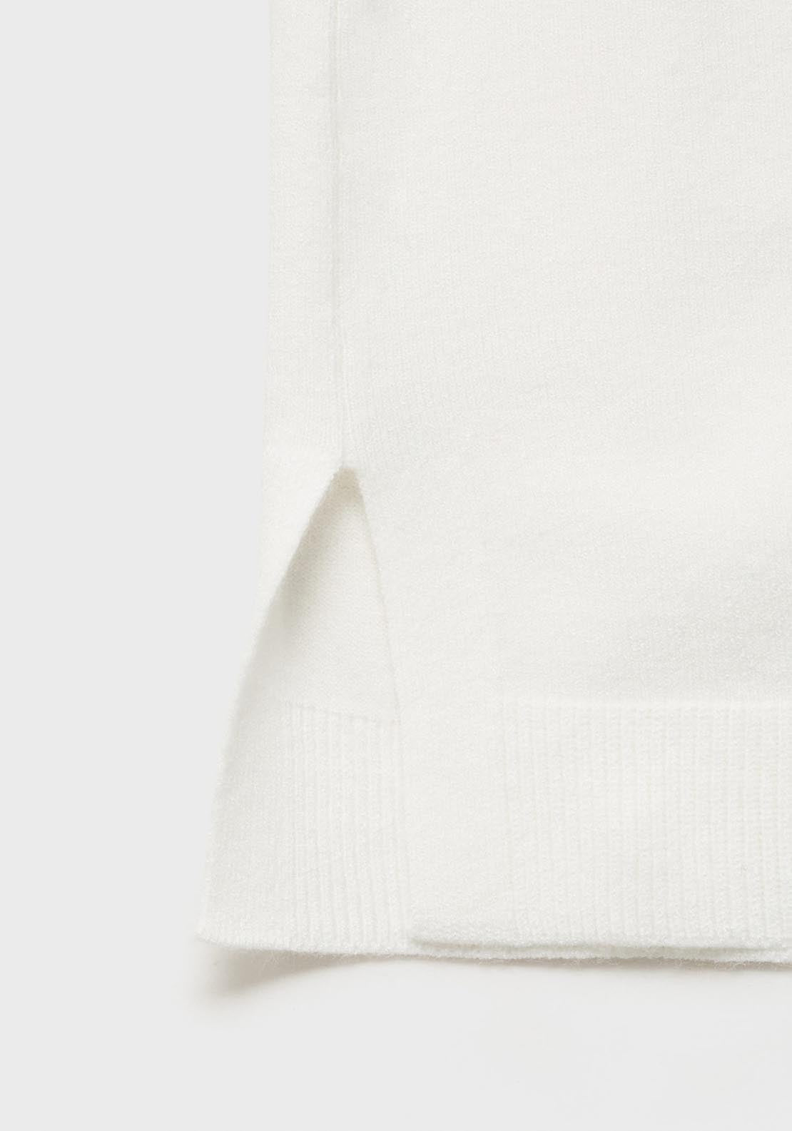 Mango Short Sleeve Fine Knitted Sweater - White 7 Shaws Department Stores