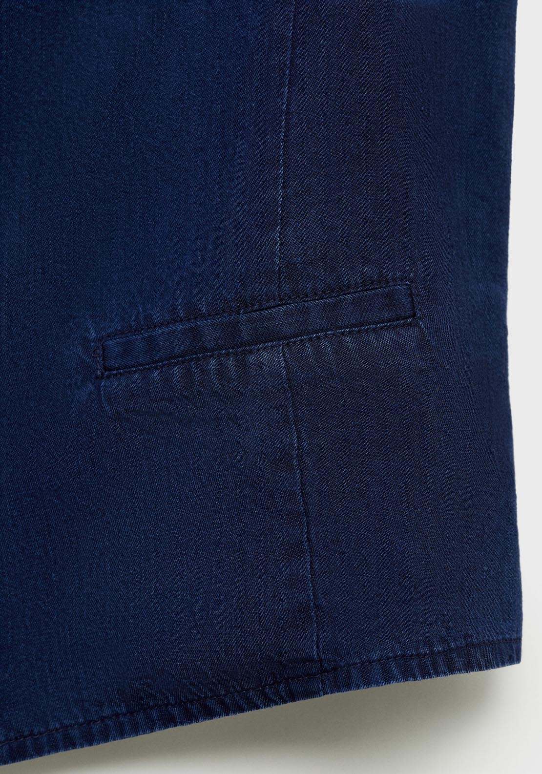 Mango Denim-Effect Lyocell Waistcoat - Open Blue 6 Shaws Department Stores