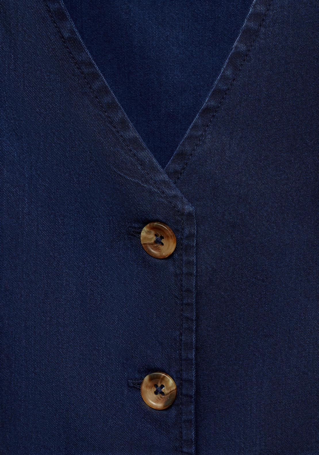 Mango Denim-Effect Lyocell Waistcoat - Open Blue 5 Shaws Department Stores