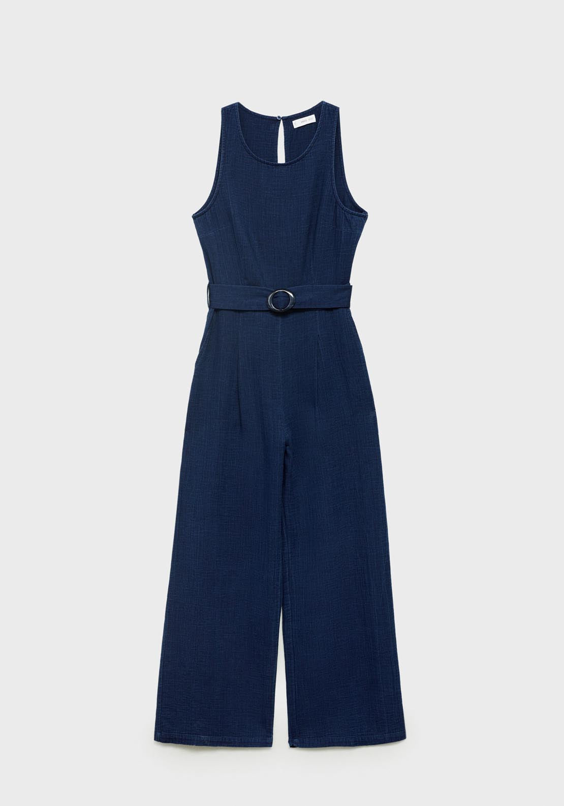 Mango Fluid Denim Jumpsuit With Belt - Dark Blue 6 Shaws Department Stores