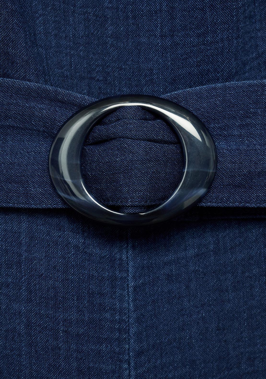 Mango Fluid Denim Jumpsuit With Belt - Dark Blue 5 Shaws Department Stores