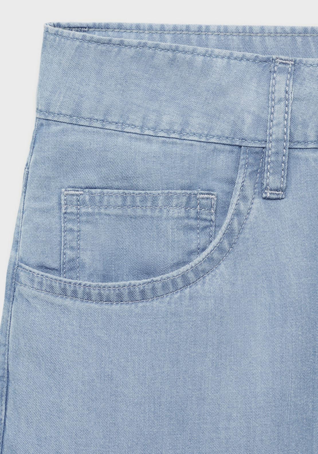 Mango Straight Lyocell Bermuda Shorts - Open Blue 7 Shaws Department Stores