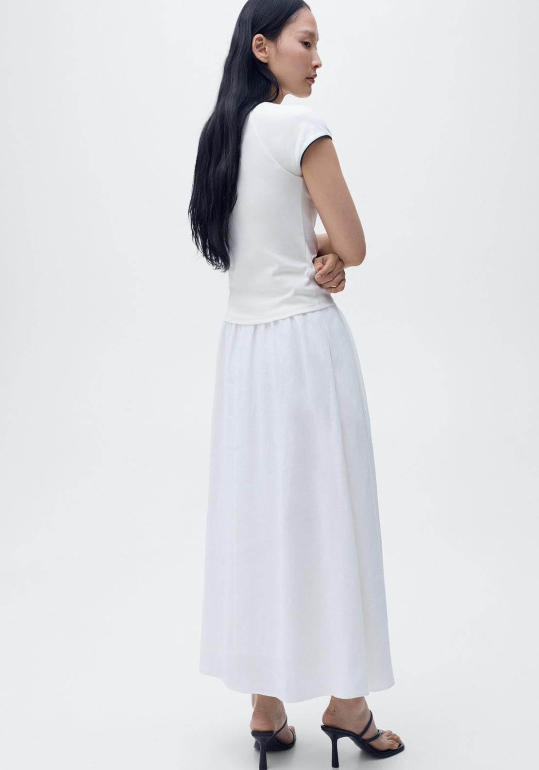 Mango Short Sleeve T-Shirt With Contrasting Trim - White 2 Shaws Department Stores