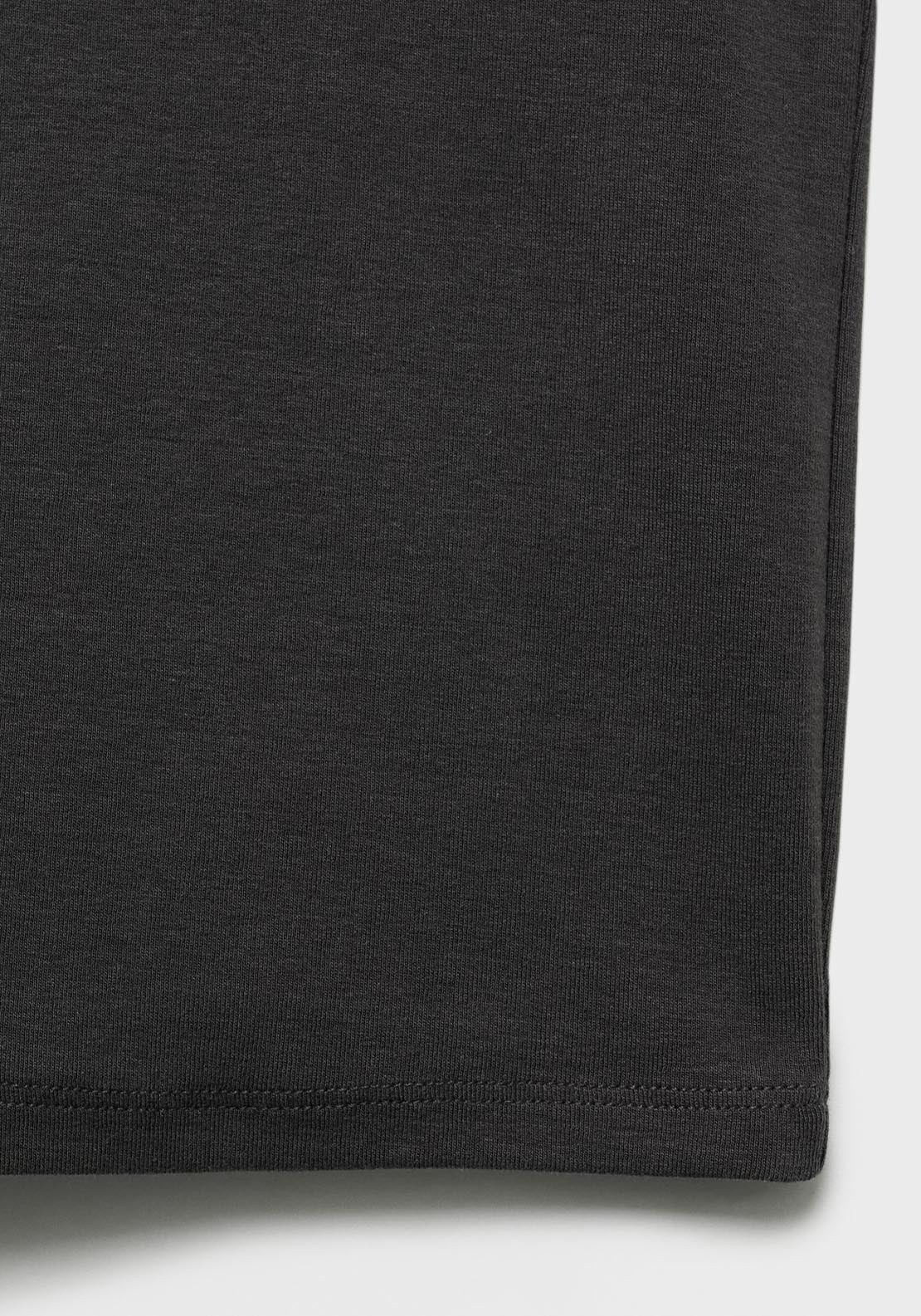Mango Short Sleeve T-Shirt With Contrasting Trim - Gray 6 Shaws Department Stores