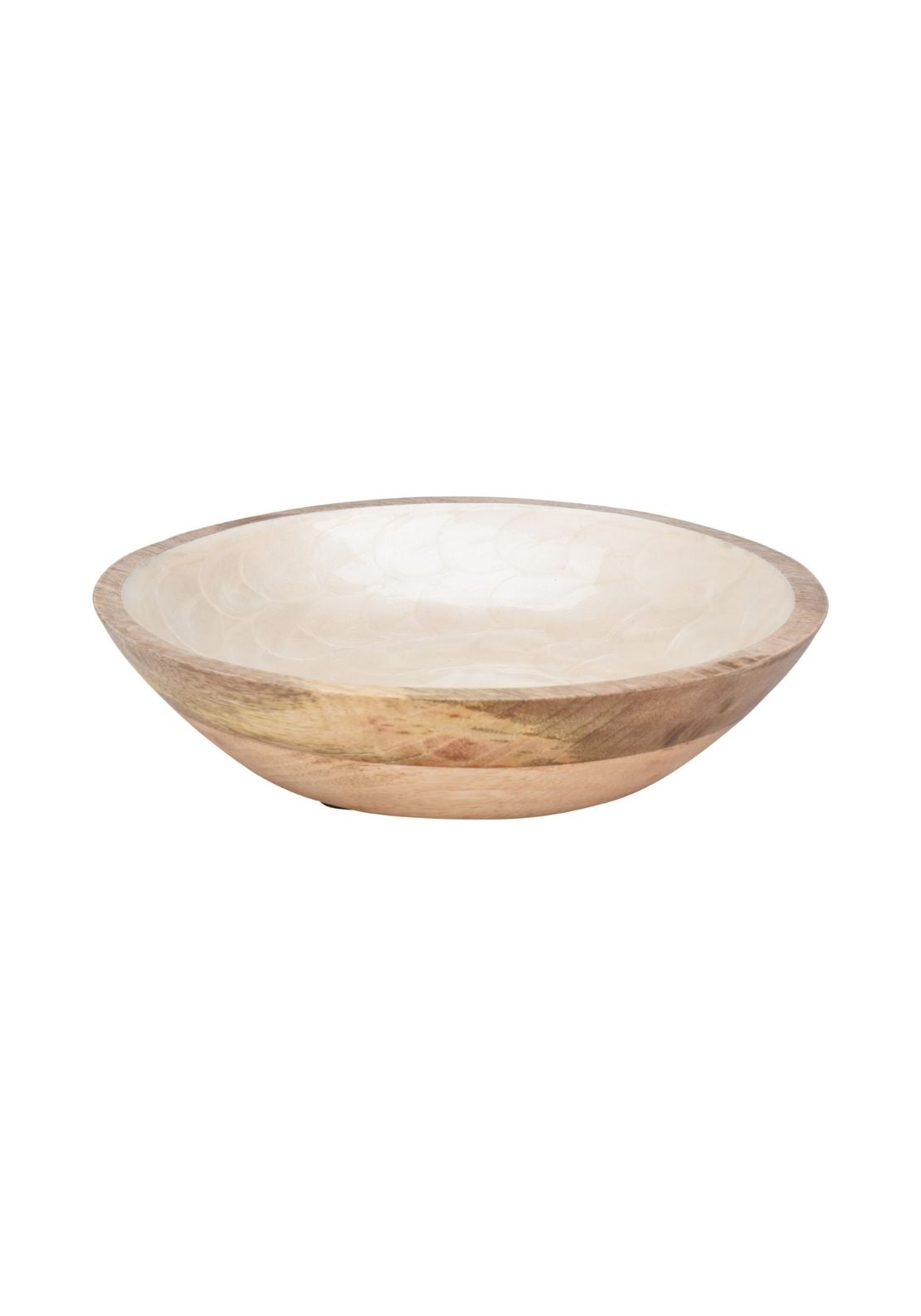Mango Wood Medium Bowl - Beige
