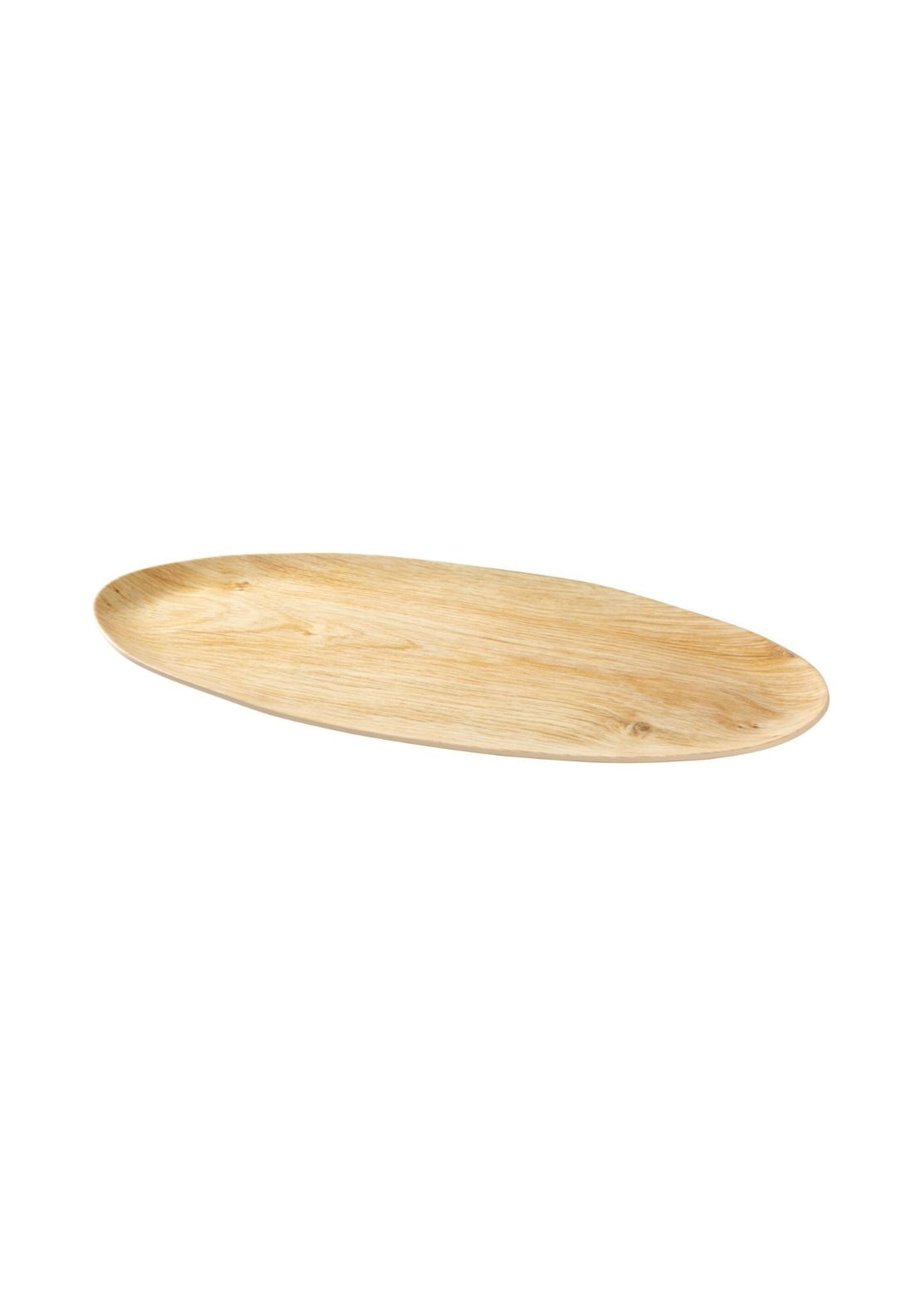 Wood Effect Melamine Oval Shape Platter - Beige