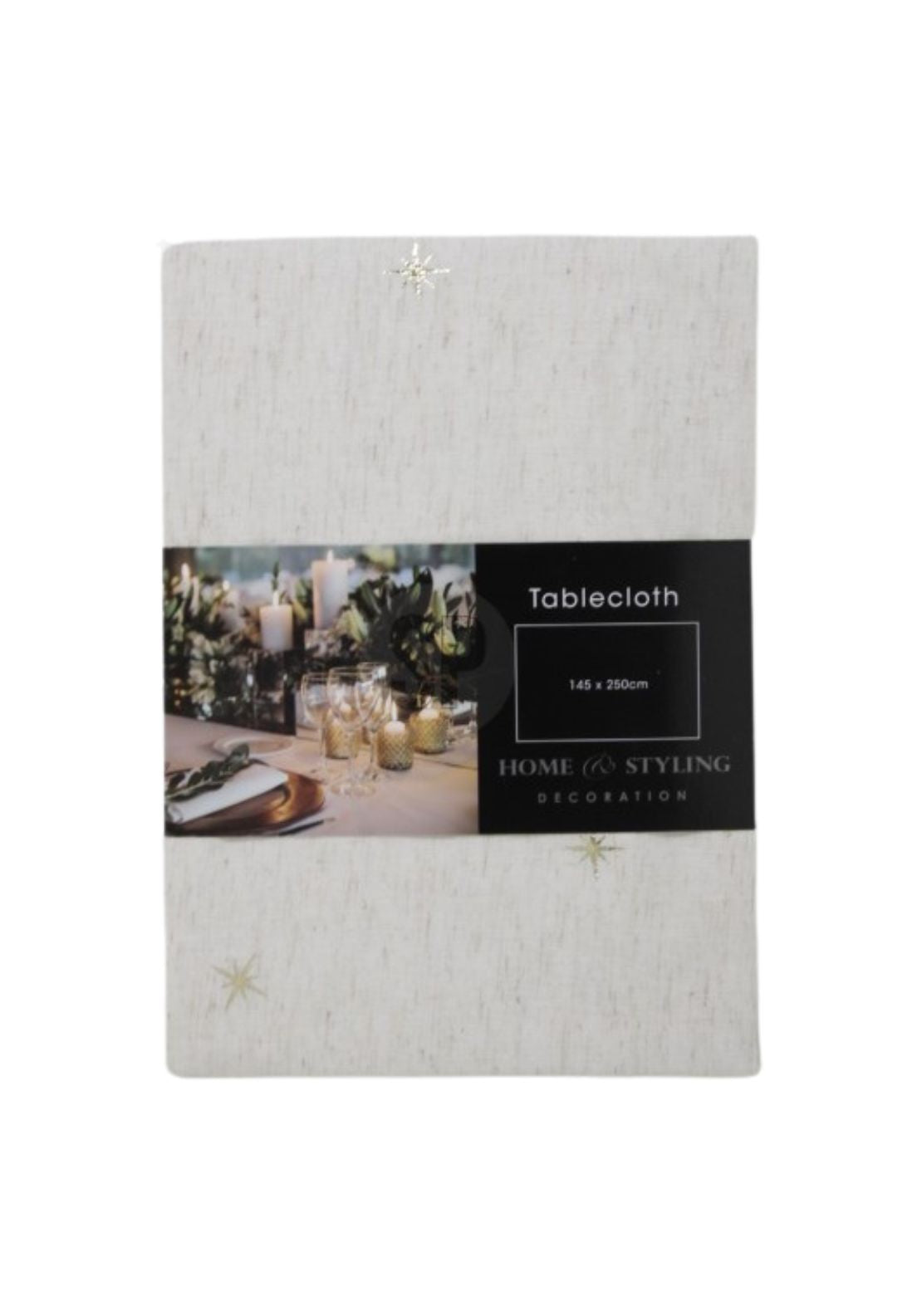 Star Table Cloth - White / Grey