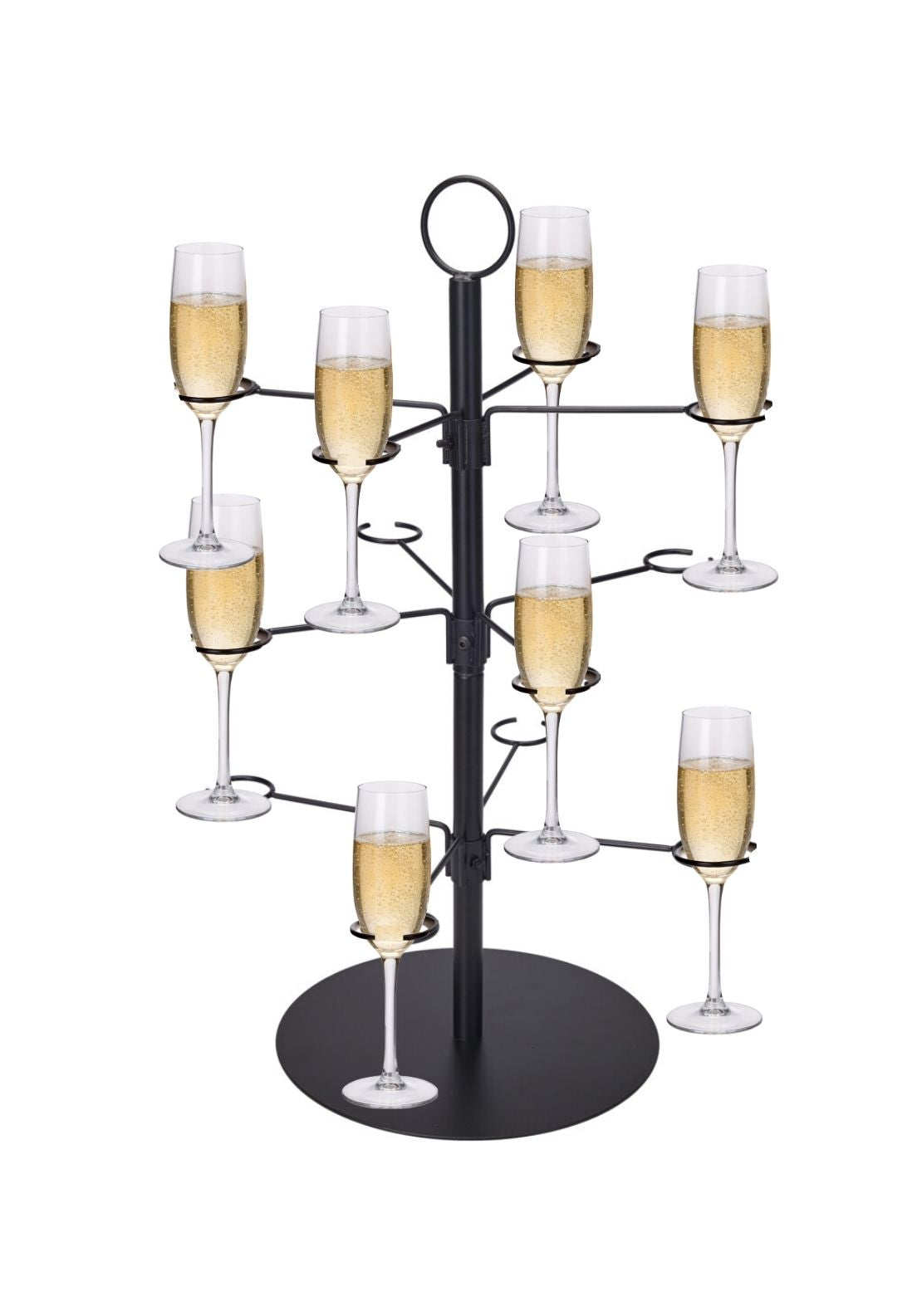 Steel Cocktail Tree For 12 Glasses - Black