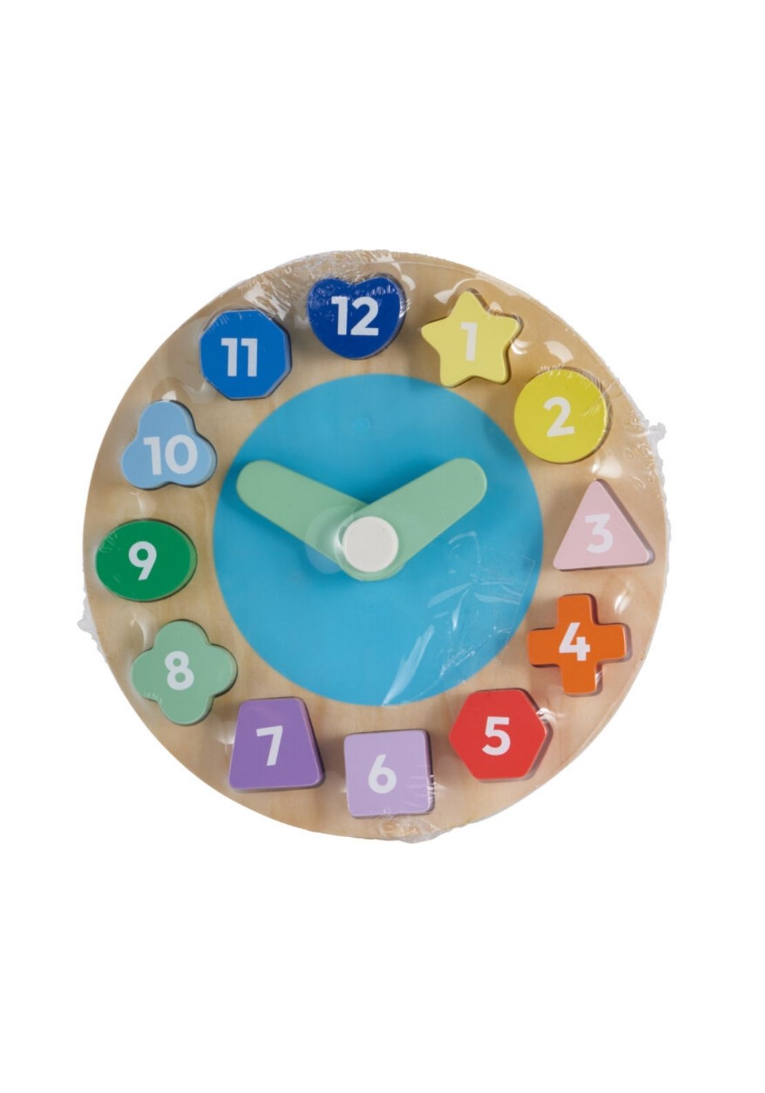 Wooden Toy Clock With Blocks - Multi