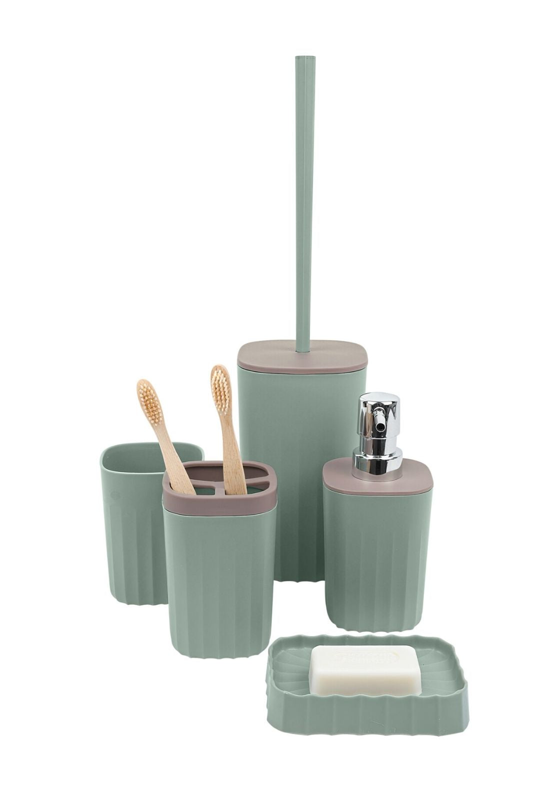 Bathroom Accessories Set of 5 - Green