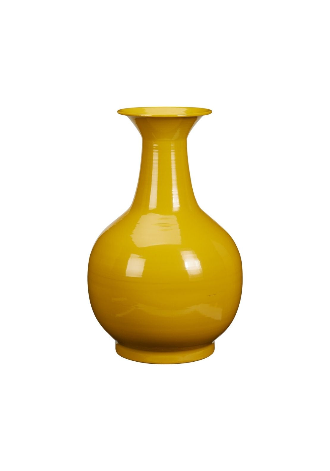 Metal Yellow Vase - Yellow