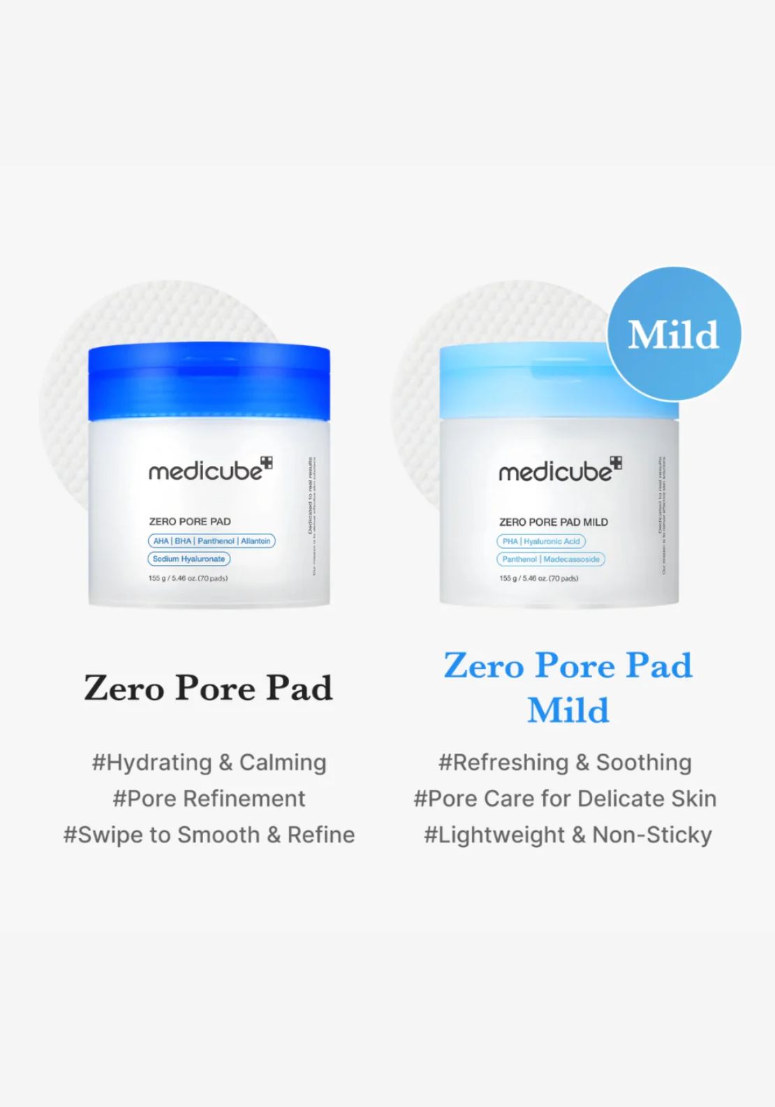 Zero Pore Pad Mild 70pc - No Colour