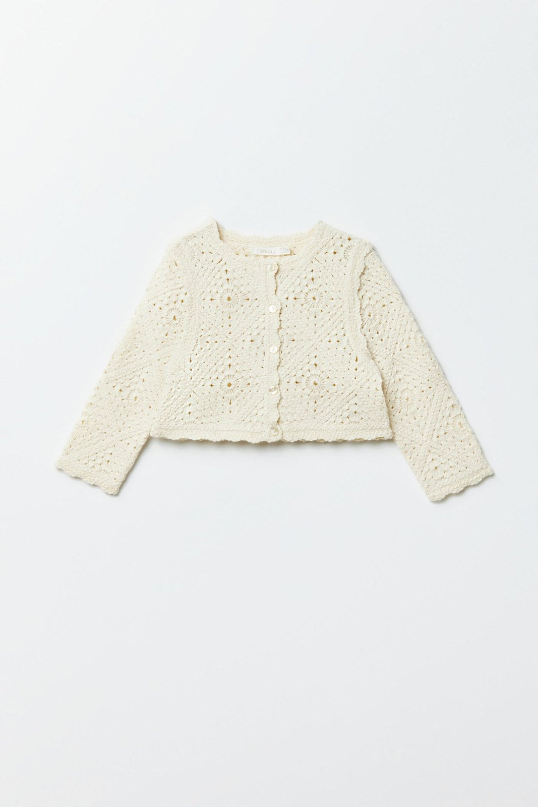 Sfera Crochet cardigan - Cream 1 Shaws Department Stores
