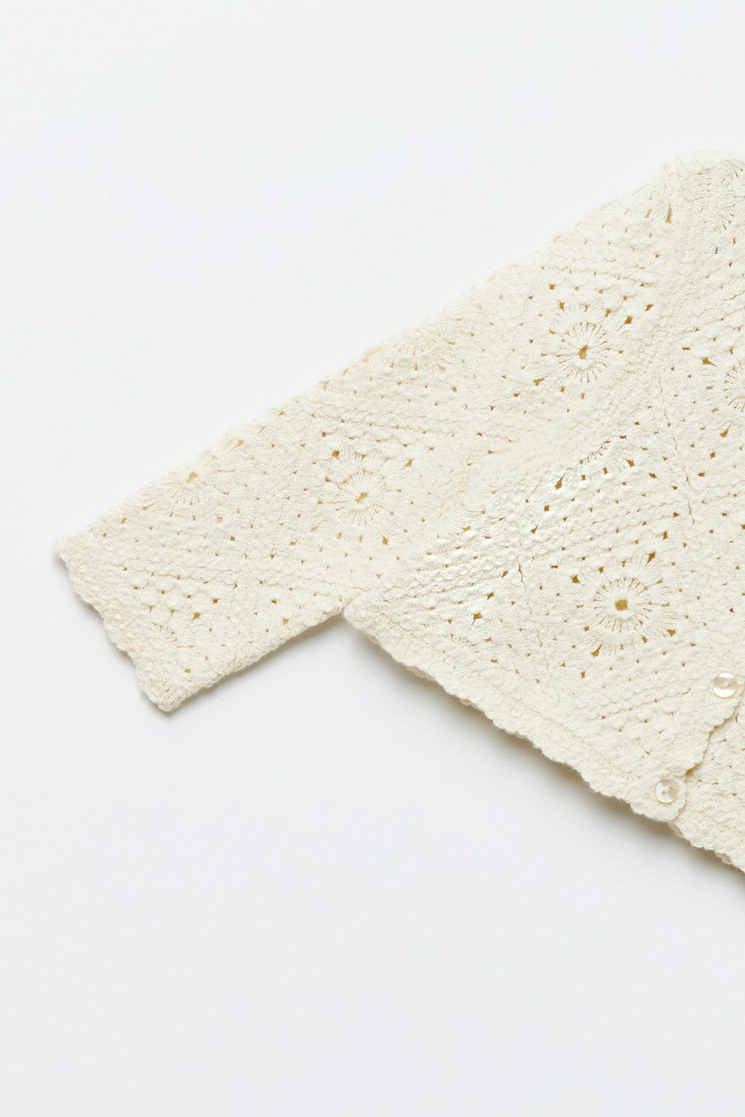 Sfera Crochet cardigan - Cream 3 Shaws Department Stores