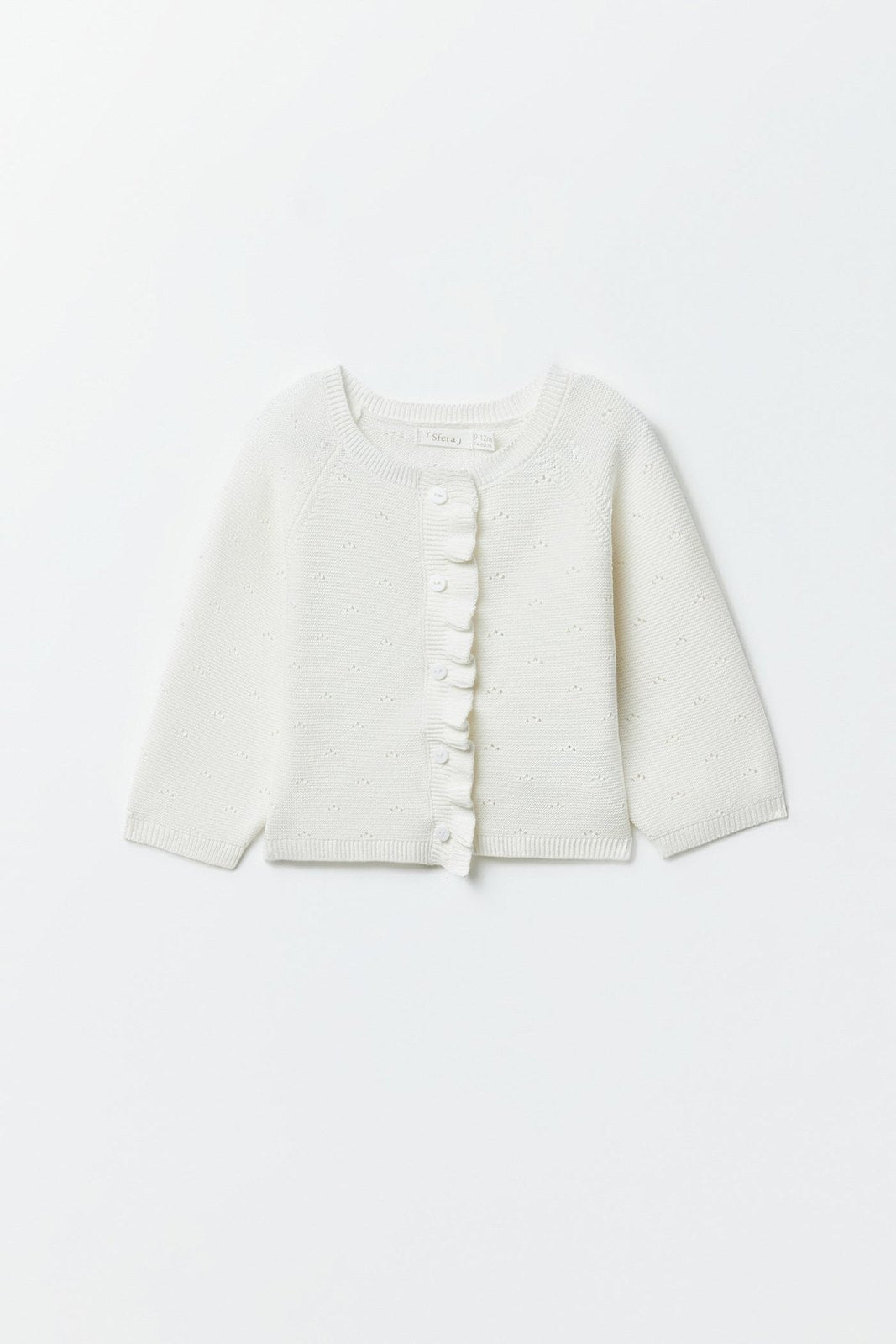 Sfera Garter stitch cardigan - Cream 1 Shaws Department Stores