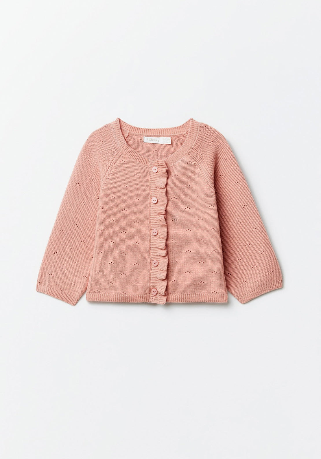 Sfera Garter stitch cardigan - Orange Salmon 4 Shaws Department Stores