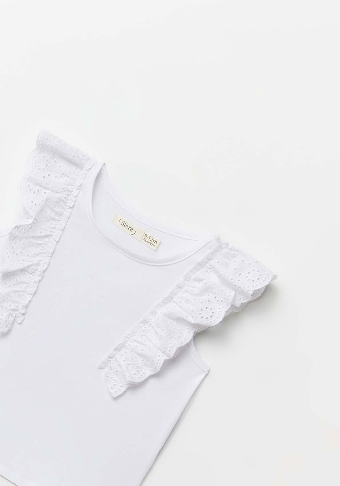 Sfera Ruffle T-Shirt - White 2 Shaws Department Stores