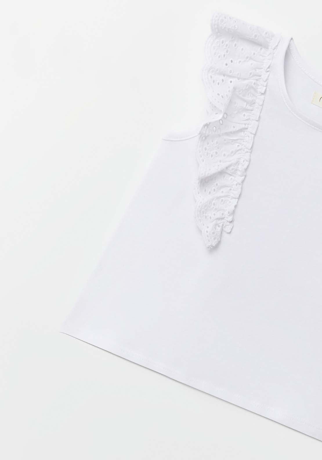 Sfera Ruffle T-Shirt - White 3 Shaws Department Stores