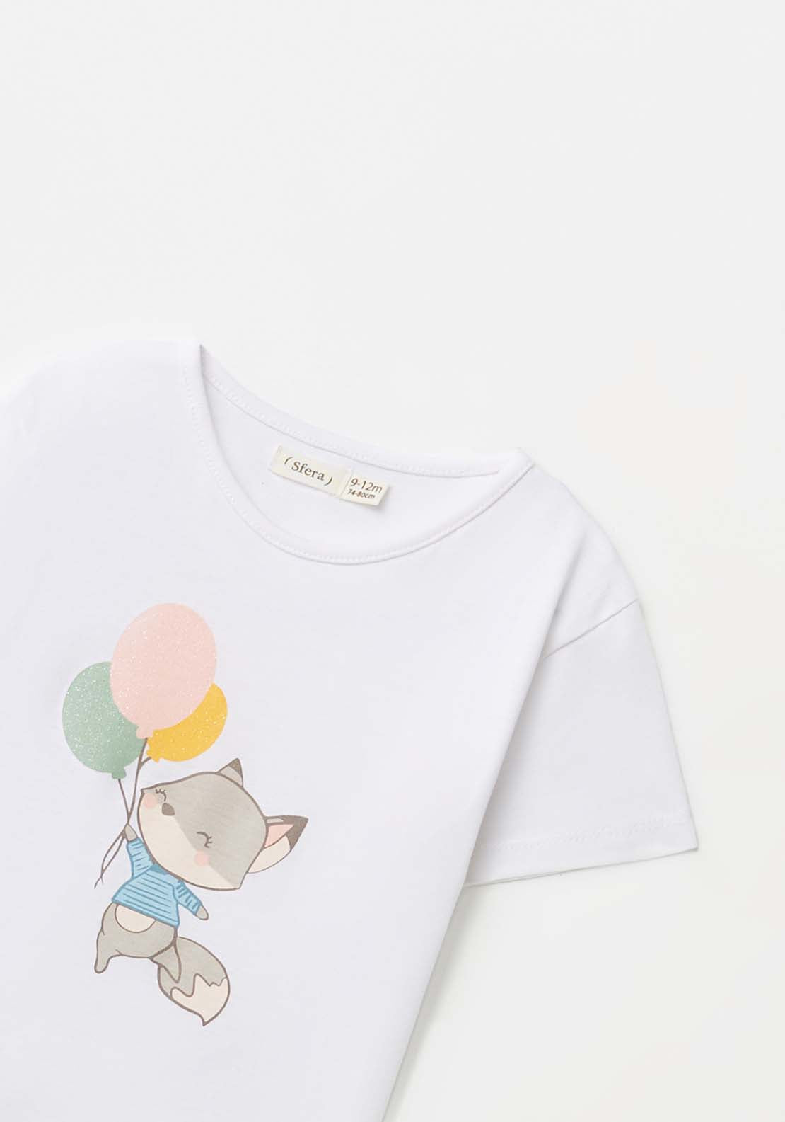 Sfera Fox Print T-Shirt - White 2 Shaws Department Stores