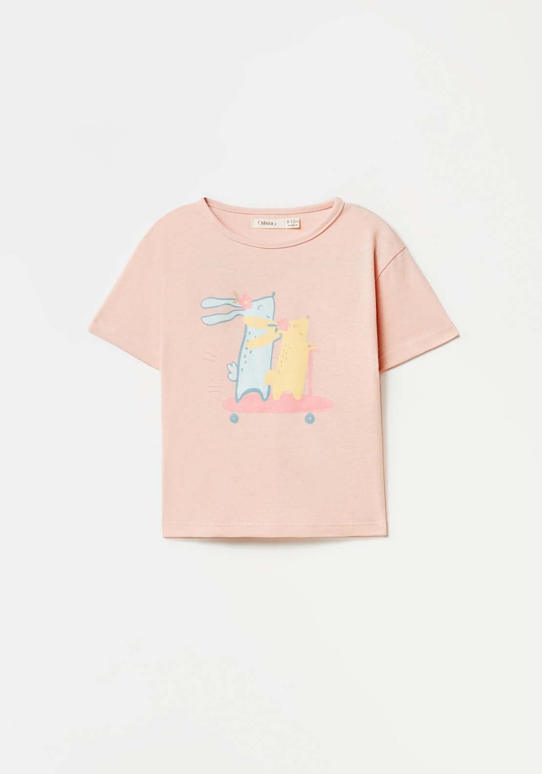 Sfera Rabbit Print T-Shirt - Pink 1 Shaws Department Stores