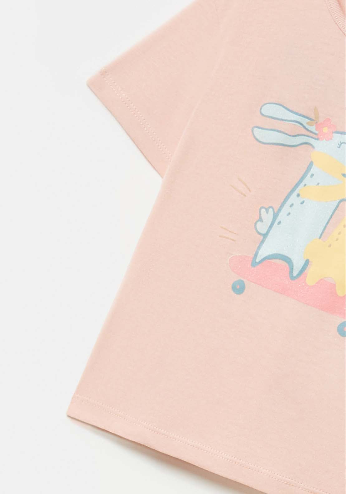 Sfera Rabbit Print T-Shirt - Pink 3 Shaws Department Stores