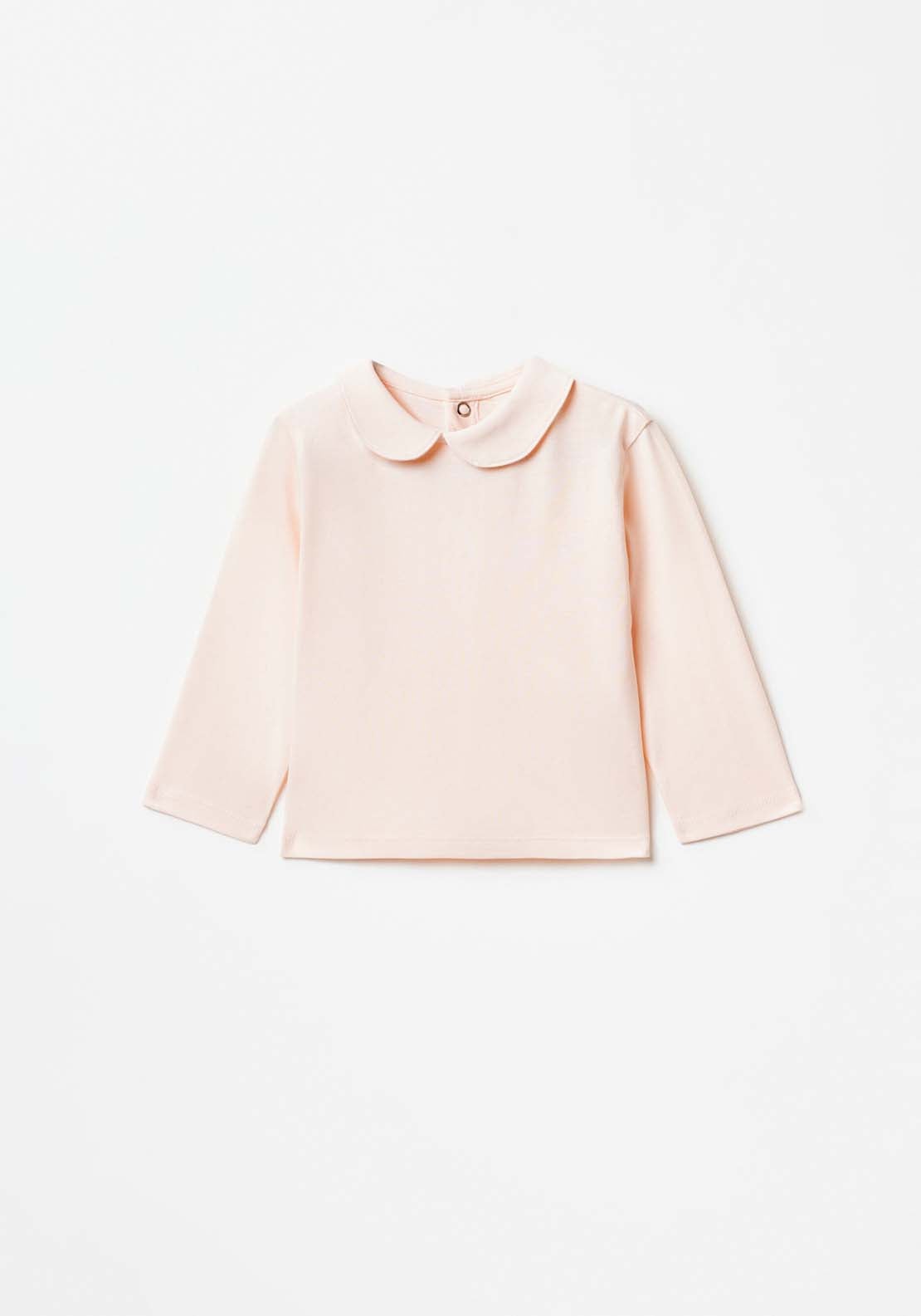 Sfera Long Sleeve Tshirt With Collar - Pink Light 1 Shaws Department Stores