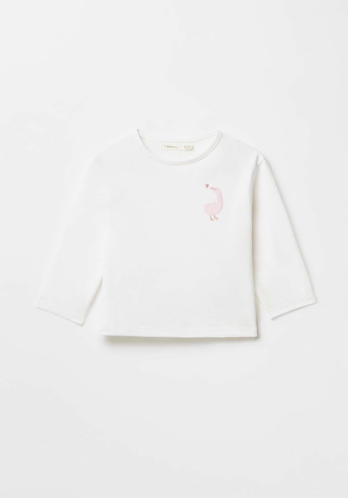Sfera Long Sleeve Plain Tshirt - White 1 Shaws Department Stores