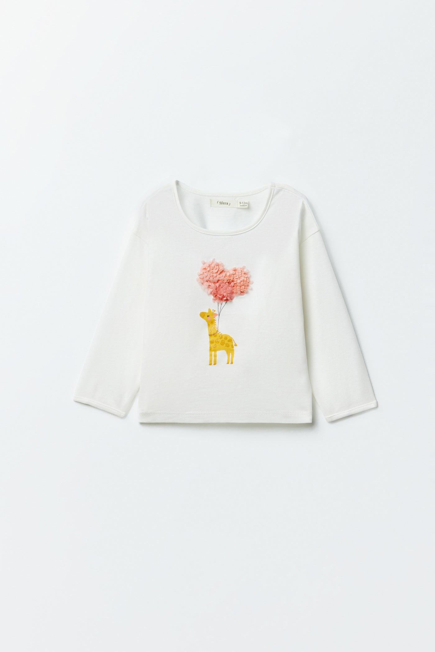 Sfera Giraffe long-sleeved T-shirt - White 1 Shaws Department Stores