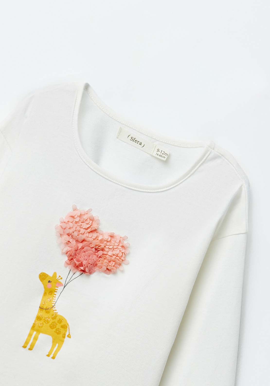 Sfera Giraffe long-sleeved T-shirt - White 4 Shaws Department Stores