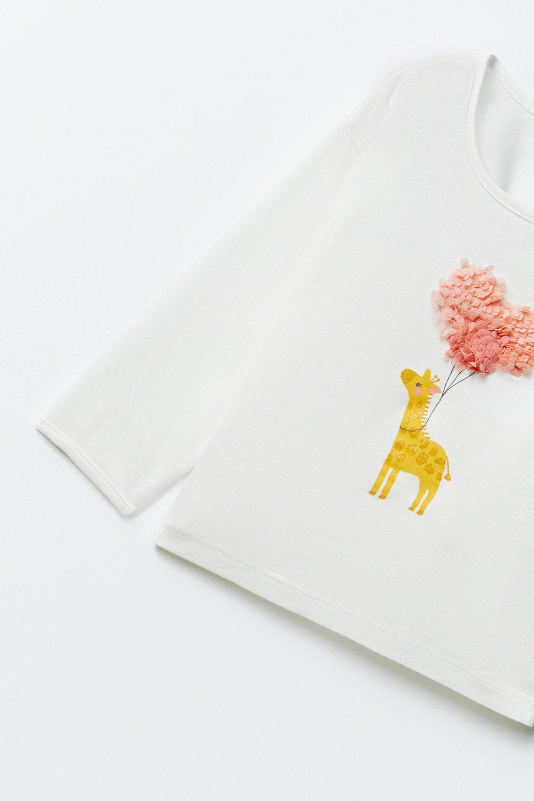 Sfera Giraffe long-sleeved T-shirt - White 3 Shaws Department Stores