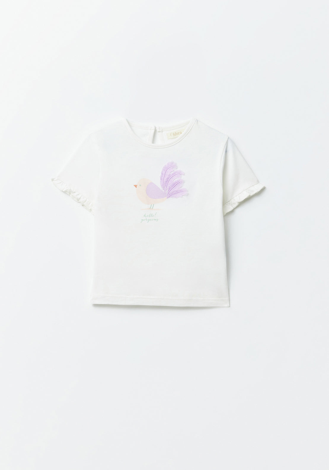 Sfera Fringe detail bird T-shirt - White 1 Shaws Department Stores