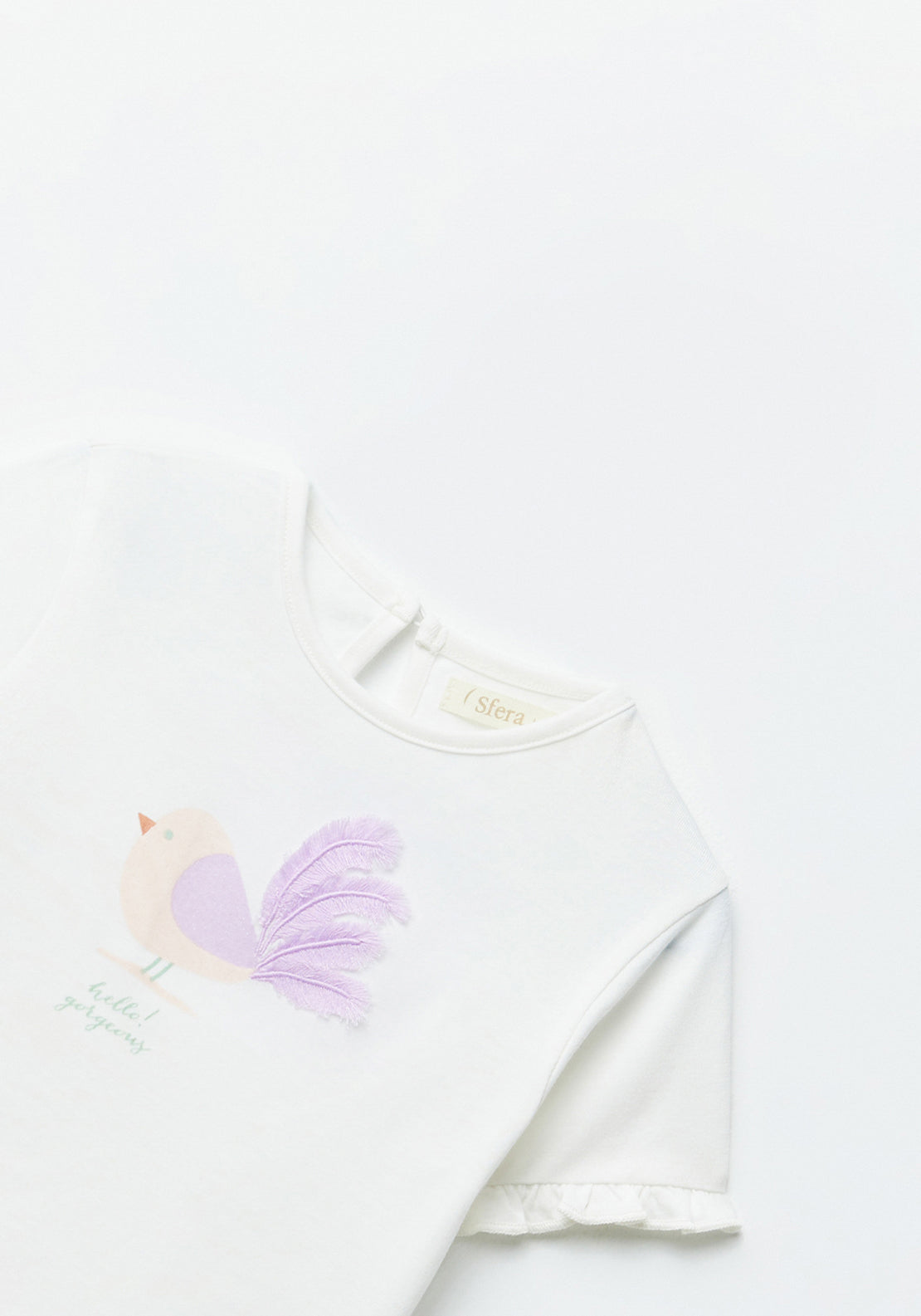 Sfera Fringe detail bird T-shirt - White 3 Shaws Department Stores