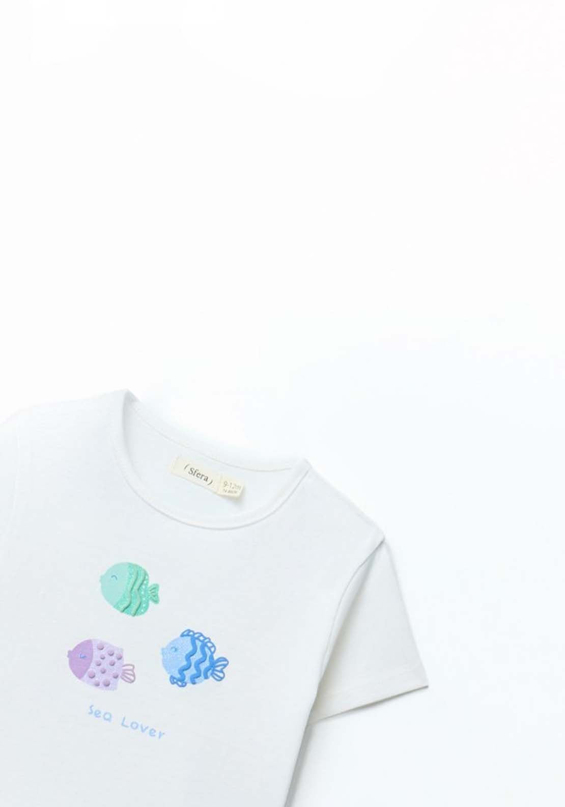 Ruffle Fish T-Shirt - White