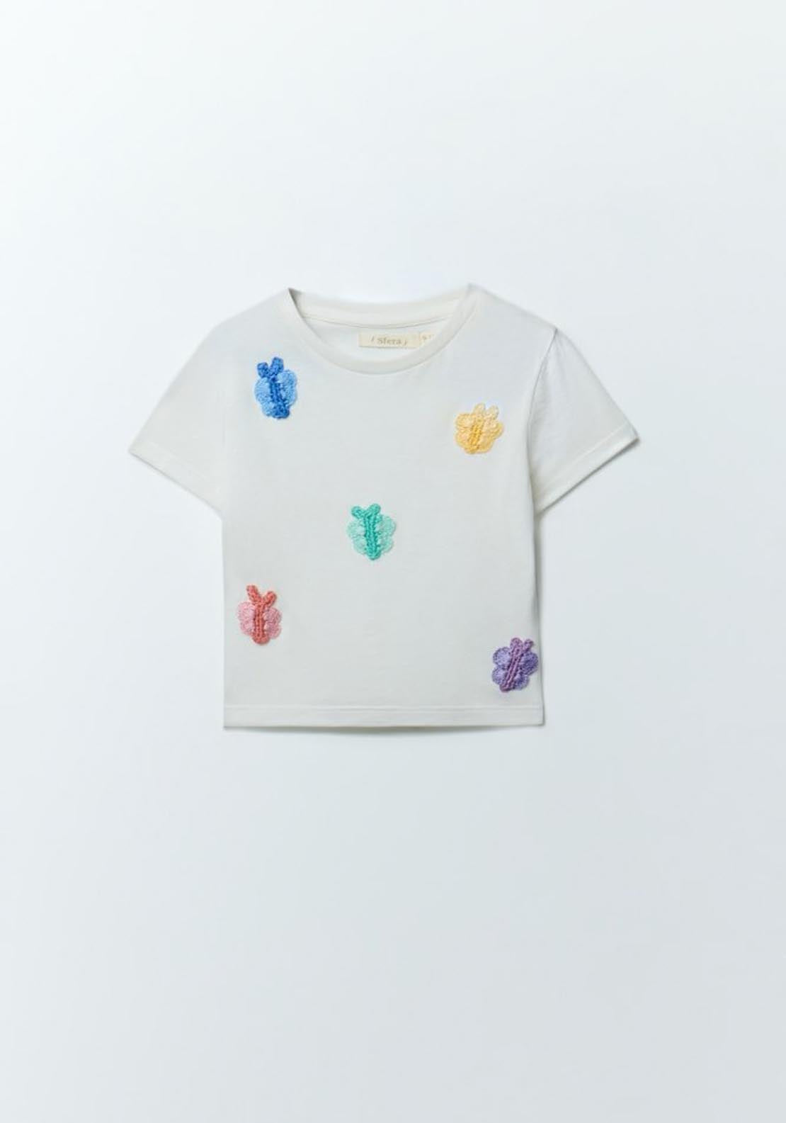 Sfera Butterfly patch t-shirt - White 3 Shaws Department Stores
