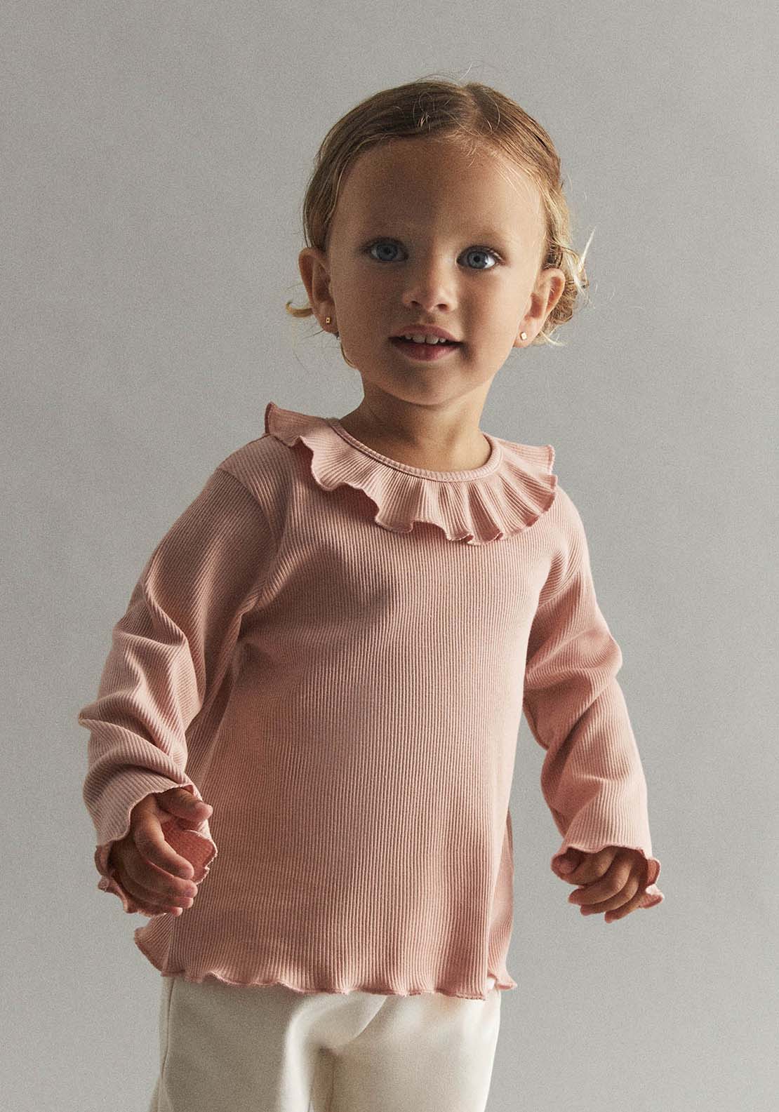 Ruffle Neck Top - Pink